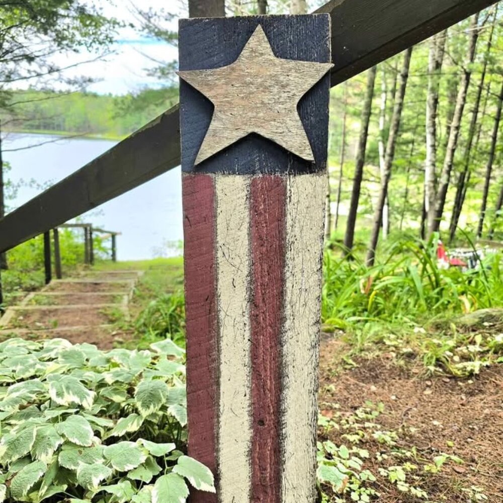 Primitive Americana United States America Wood Flag 4th of July Patriotic Decor - Picture 2 of 9